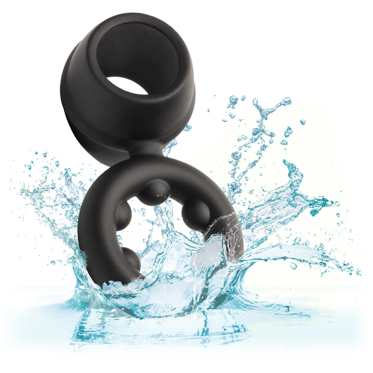 Alpha Liquid Silicone Dual Magnum Ring - Black - Image 8