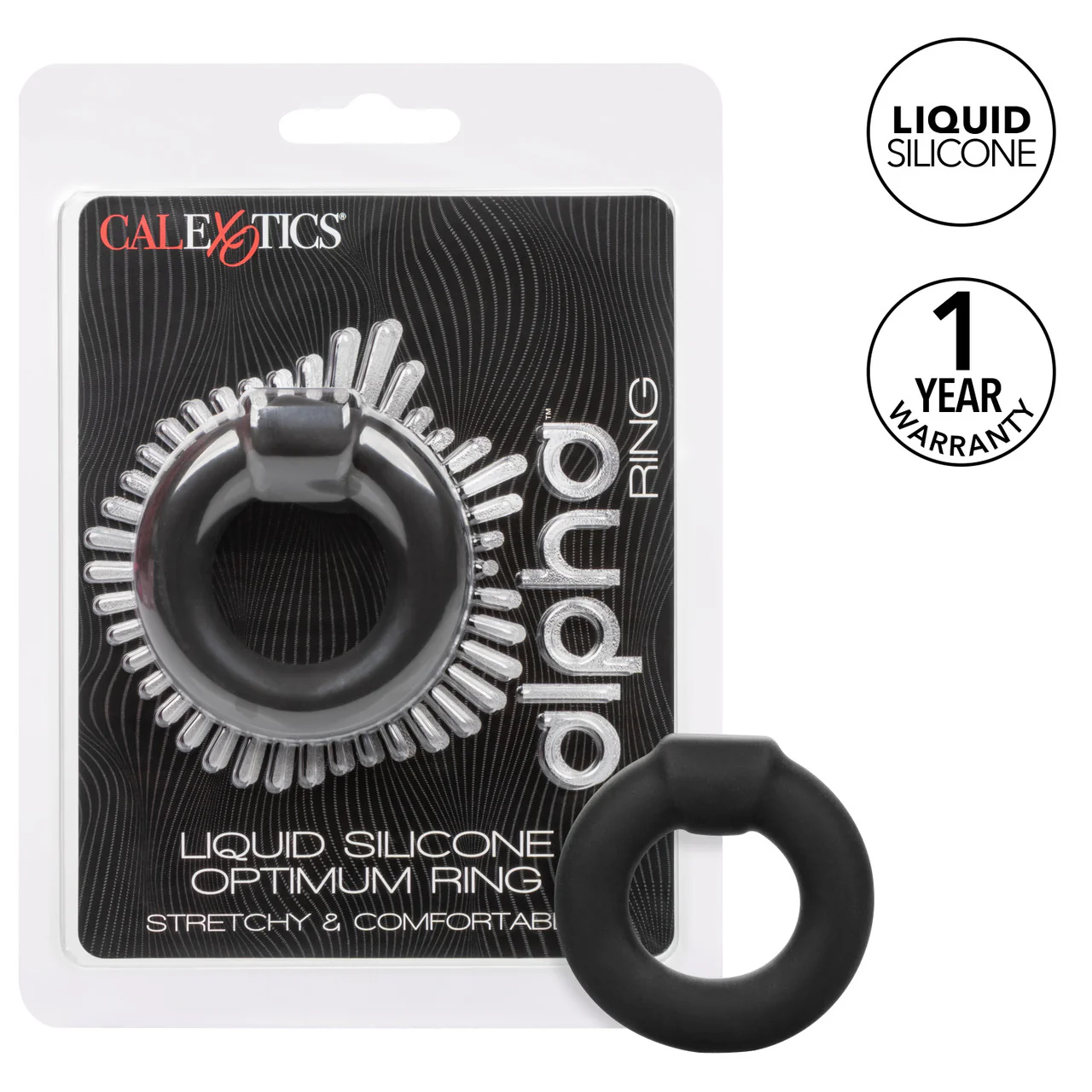 Alpha Liquid Silicone Optimum Ring - Black - Image 6
