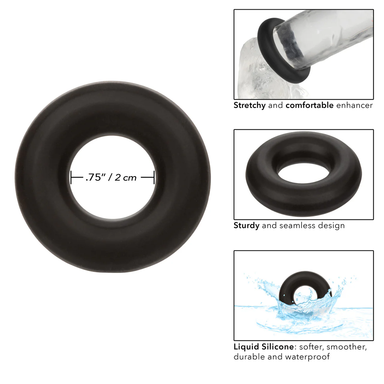 Alpha Liquid Silicone Prolong Cock Ring - Medium - Image 5