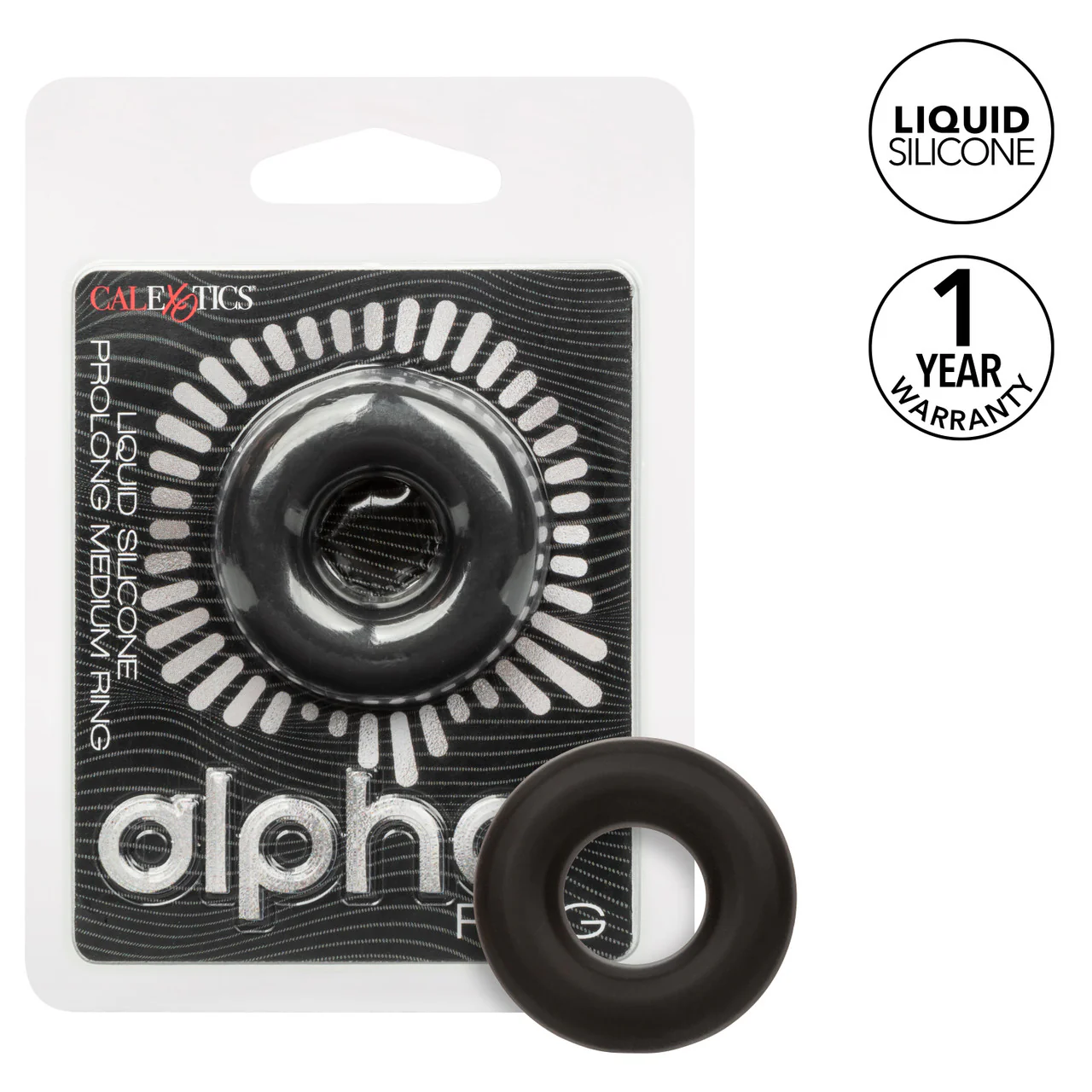 Alpha Liquid Silicone Prolong Cock Ring - Medium - Image 6