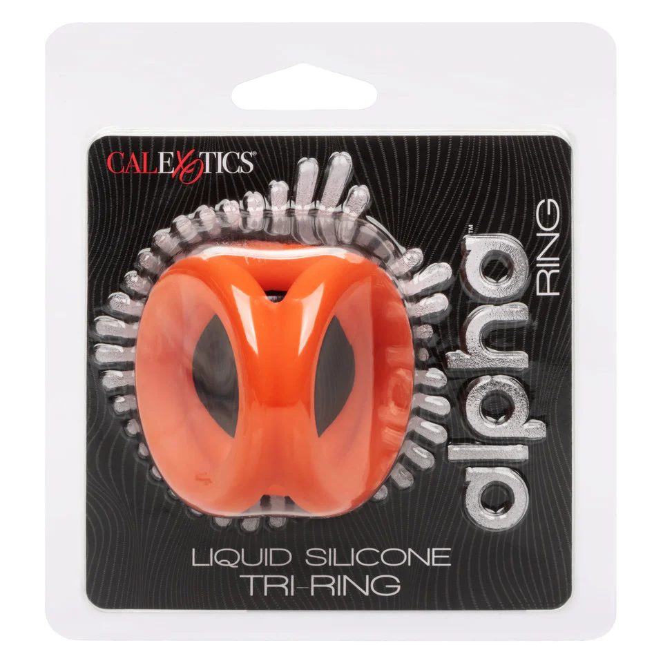 Alpha Liquid Silicone Tri-Ring - Orange - Image 3