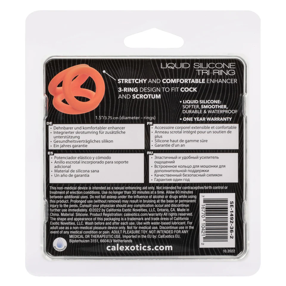 Alpha Liquid Silicone Tri-Ring - Orange - Image 4