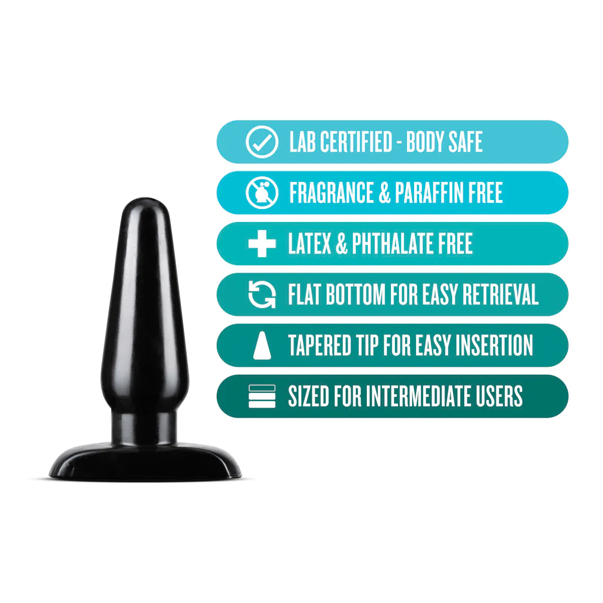 Anal Adventures Basic Black 4.75-Inch Anal Plug - Image 5