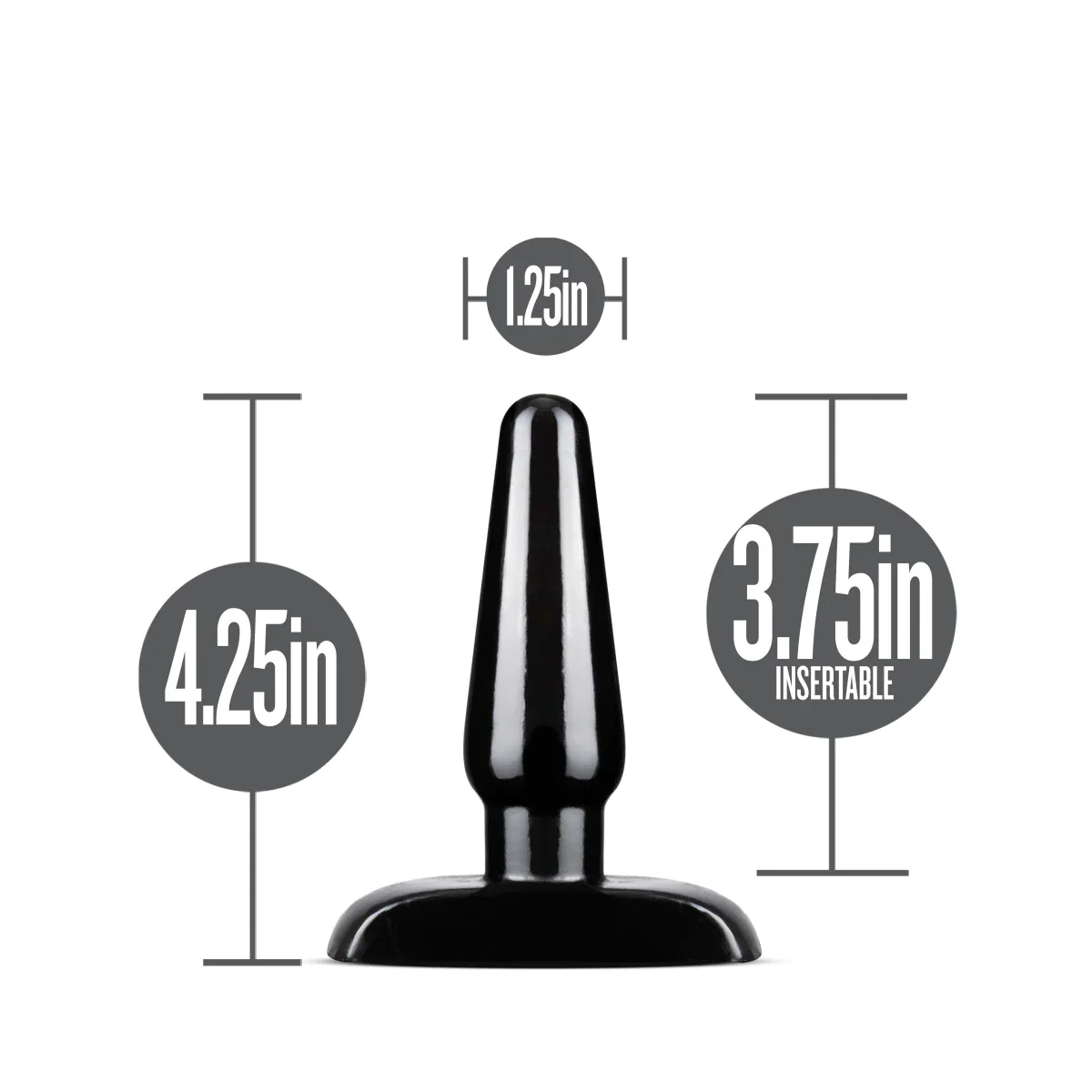 Anal Adventures Basic Black 4.25-Inch Anal Plug - Image 4