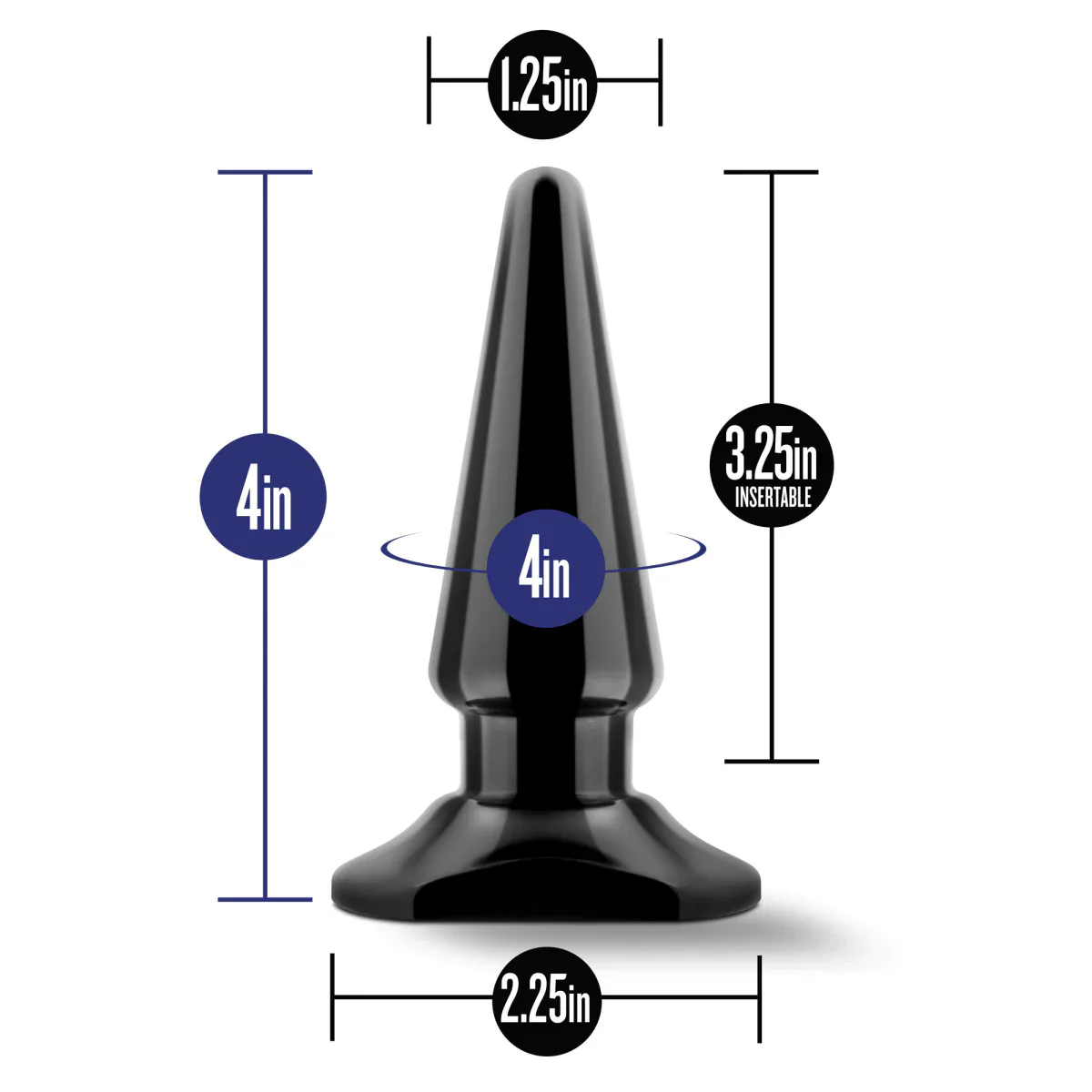 Anal Adventures Easy Black 4-Inch Anal Plug - Image 3
