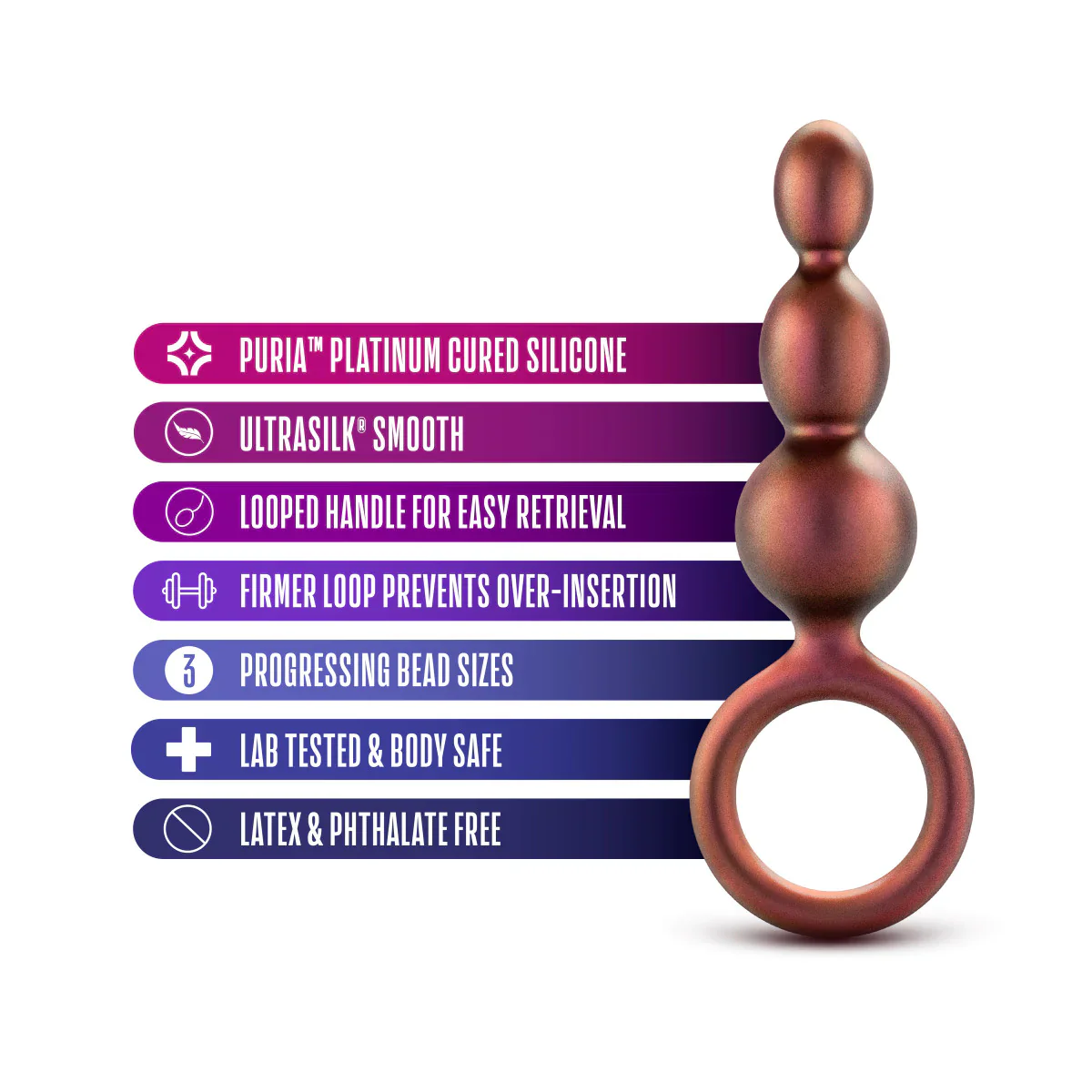 Anal Adventures Matrix Beaded Loop Plug - Copper - Image 6