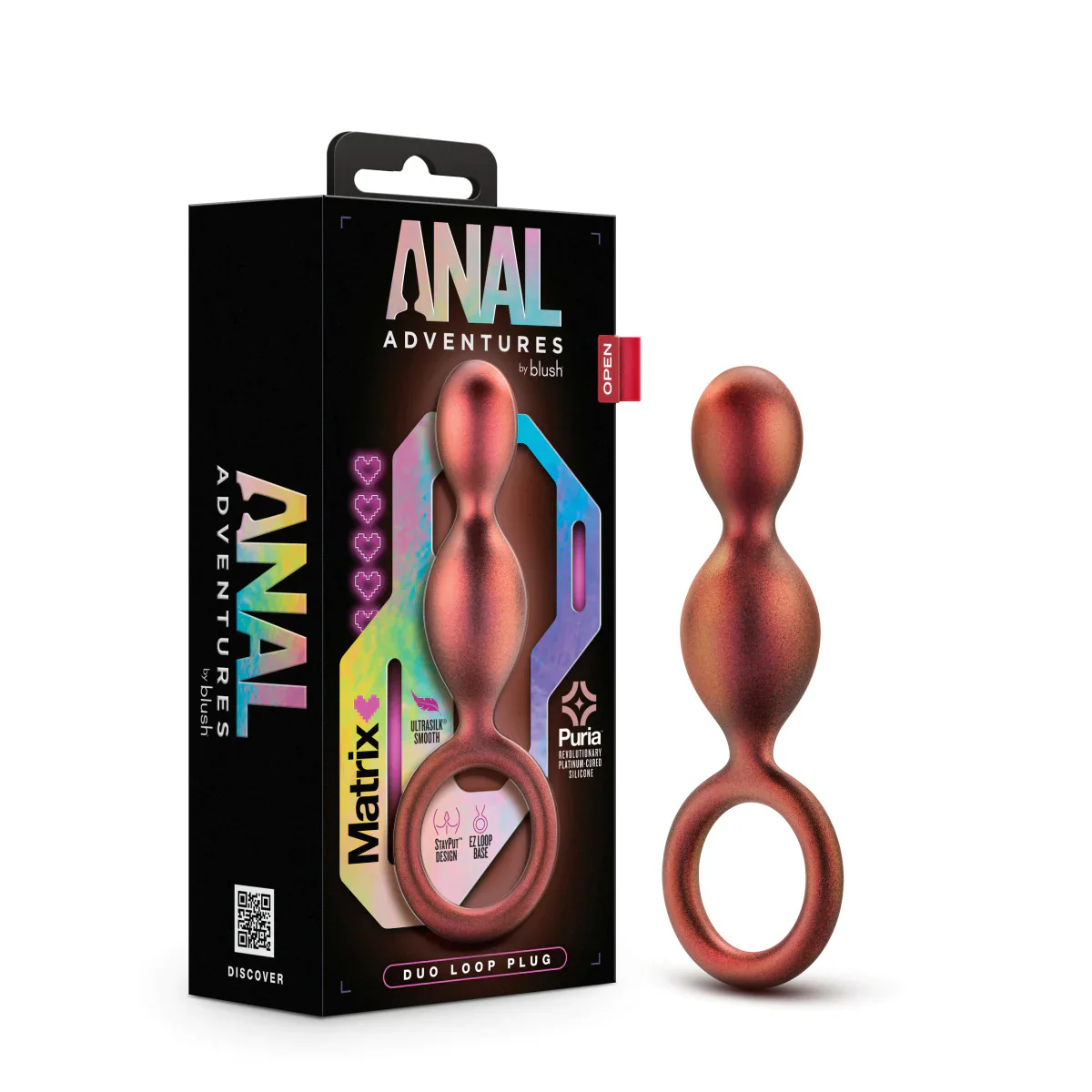 Anal Adventures Matrix Duo Loop Copper 5.25-Inch Anal Plug - Image 2
