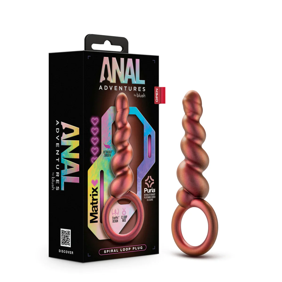 Anal Adventures Matrix Spiral Loop Copper 5.25-Inch Anal Plug - Image 2