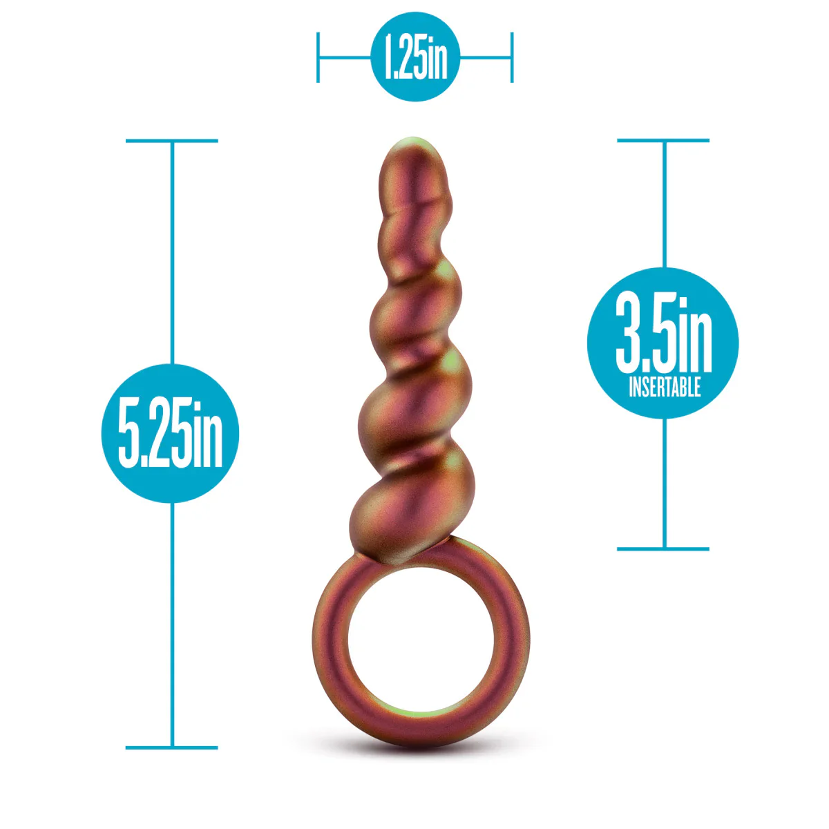 Anal Adventures Matrix Spiral Loop Copper 5.25-Inch Anal Plug - Image 3