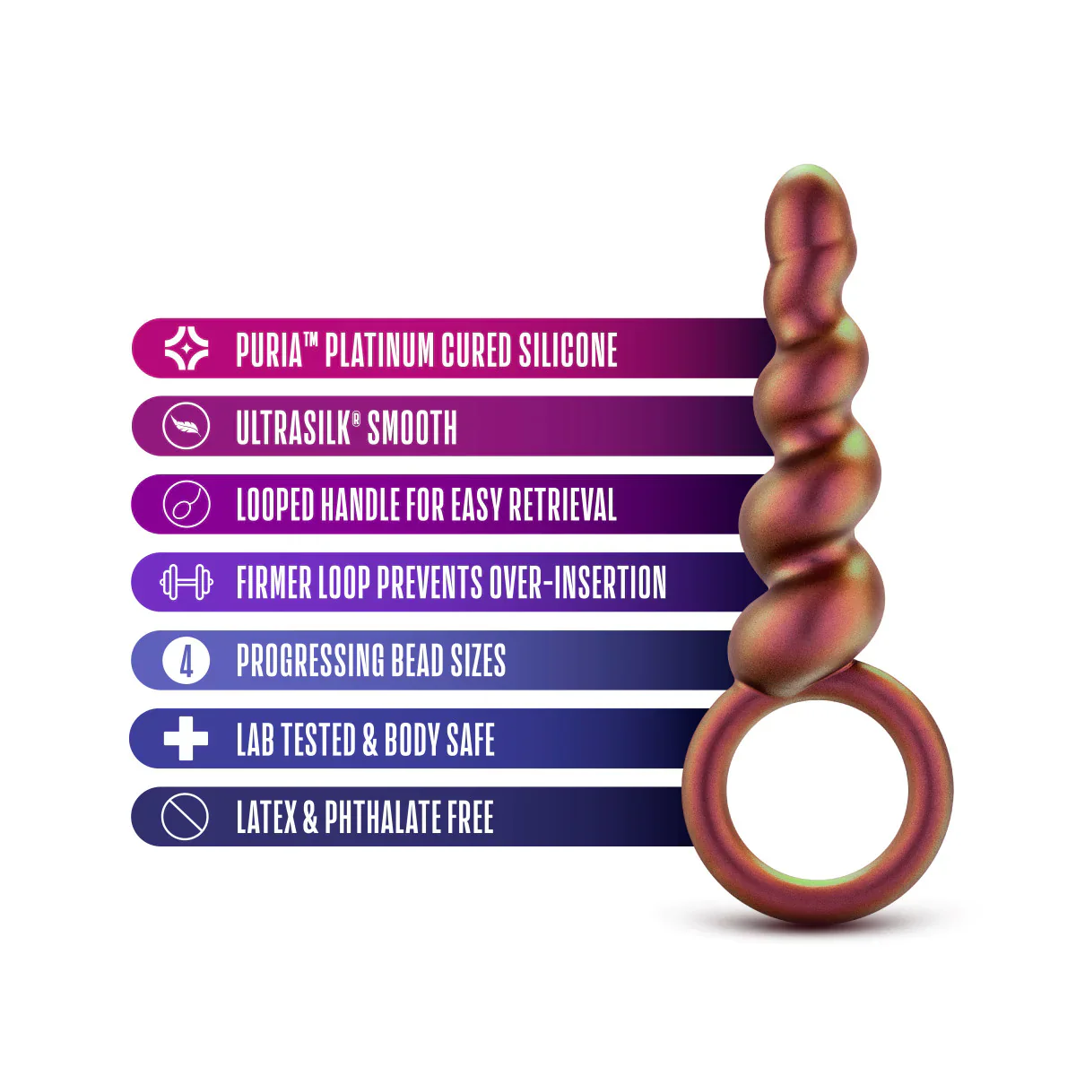 Anal Adventures Matrix Spiral Loop Copper 5.25-Inch Anal Plug - Image 4