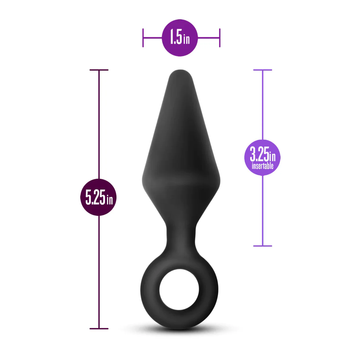 Anal Adventures Platinum Loop Black 5.25-Inch Anal Plug - Image 2