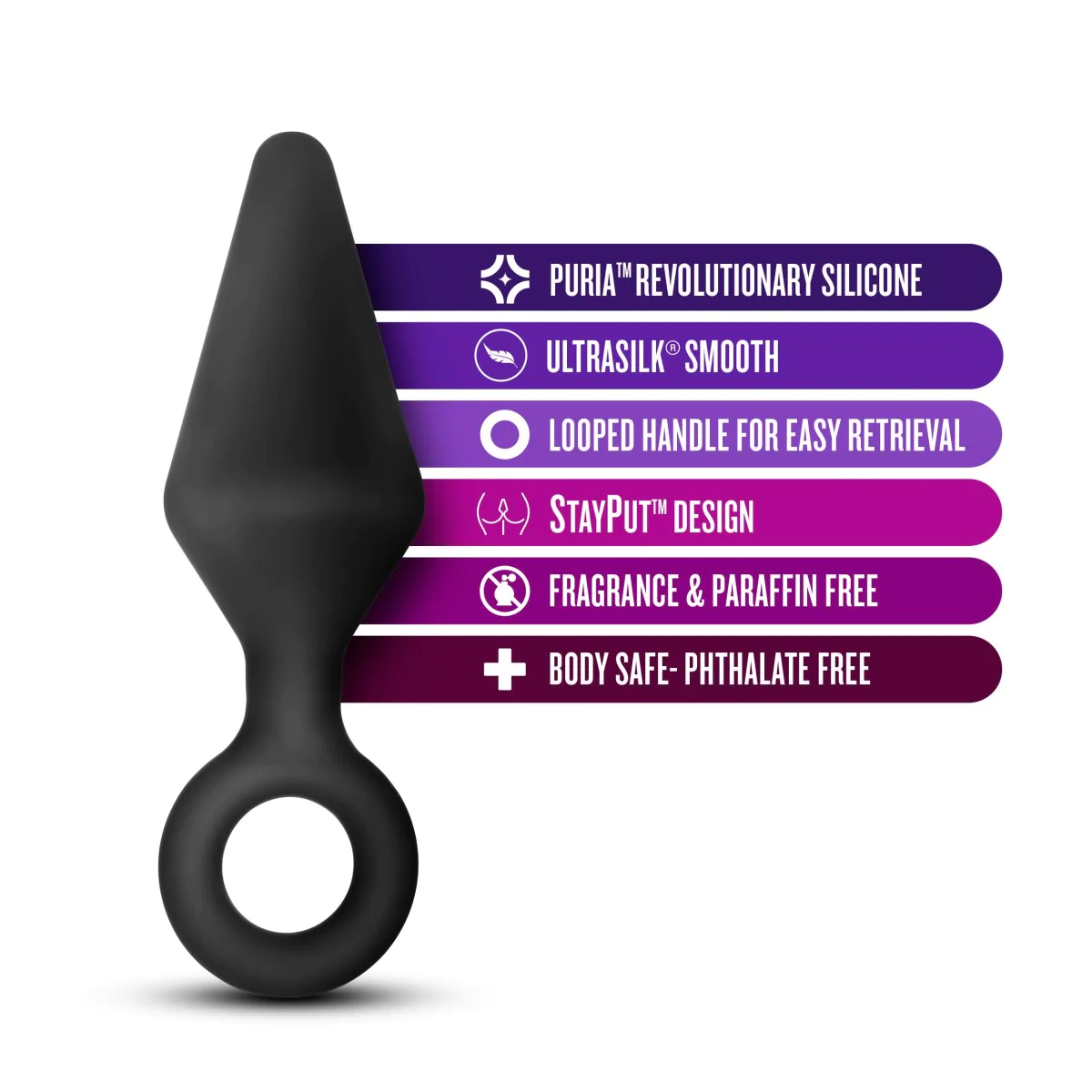 Anal Adventures Platinum Loop Black 5.25-Inch Anal Plug - Image 3