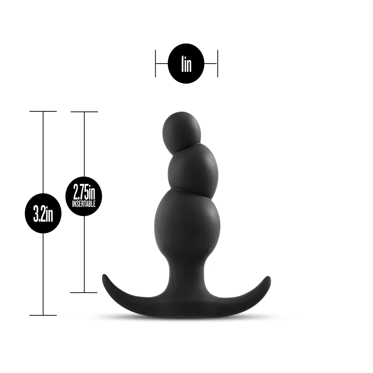 Anal Adventures Platinum Stacked Black 3.25-Inch Anal Plug - Image 2
