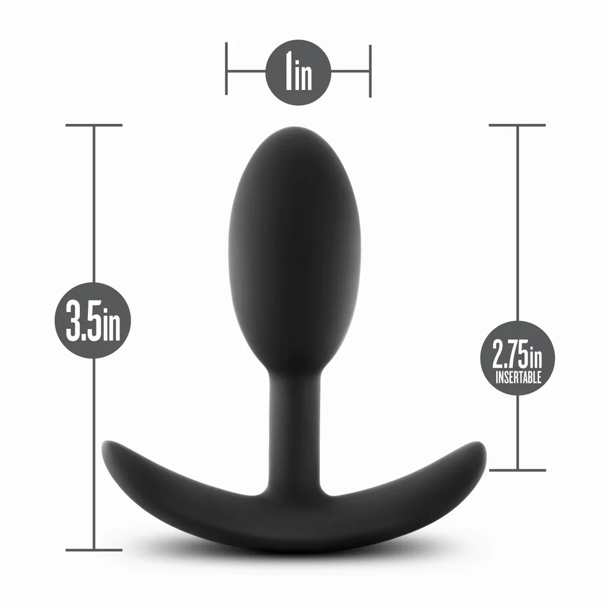 Anal Adventures Platinum Vibra Slim Black 3.5-Inch Anal Plug - Image 3
