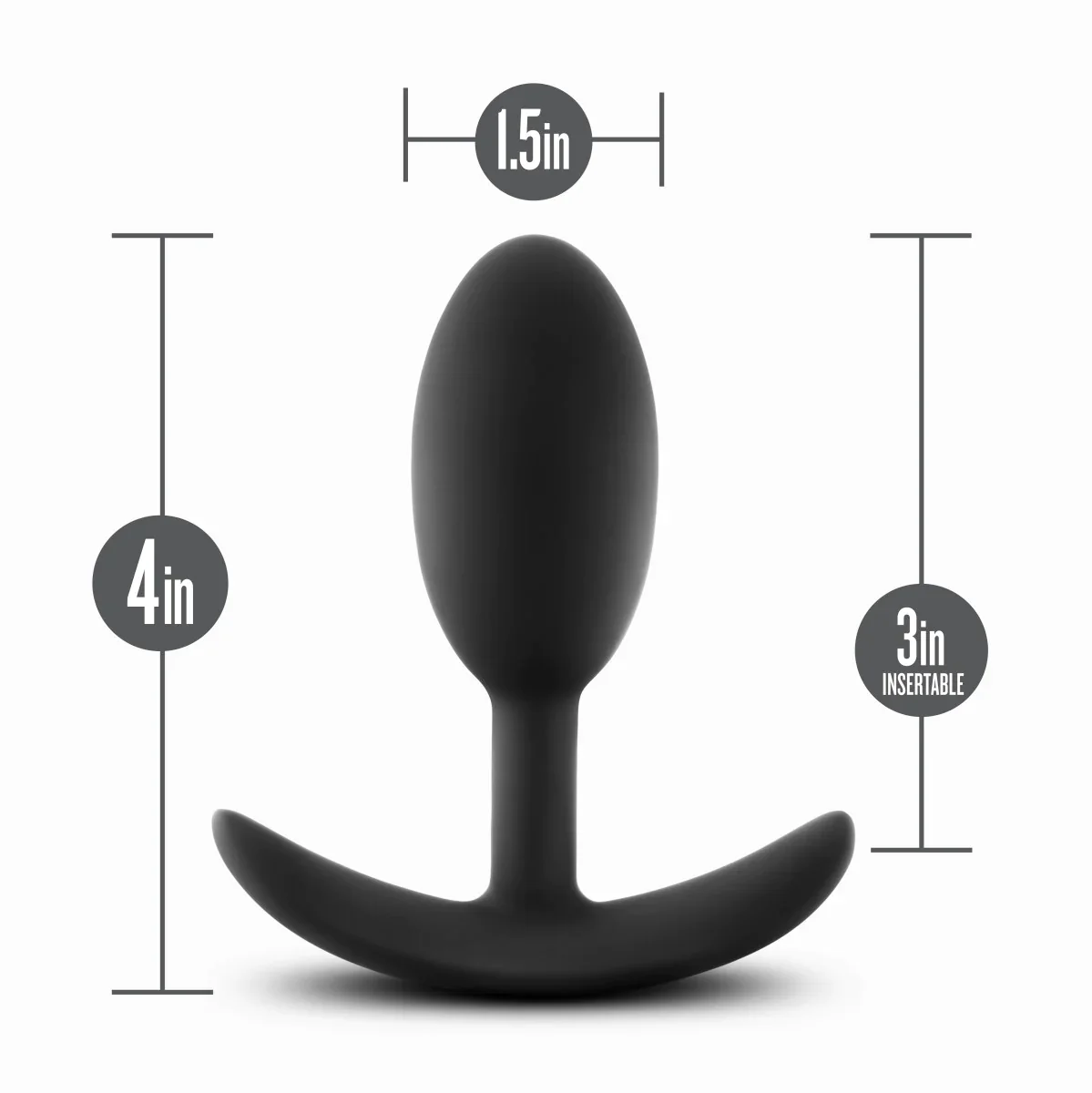 Anal Adventures Platinum Vibra Slim Black 4-Inch Anal Plug - Image 2