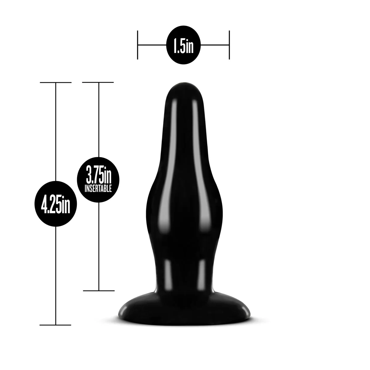 Anal Adventures Pleasure Black 4.25-Inch Anal Plug - Image 4