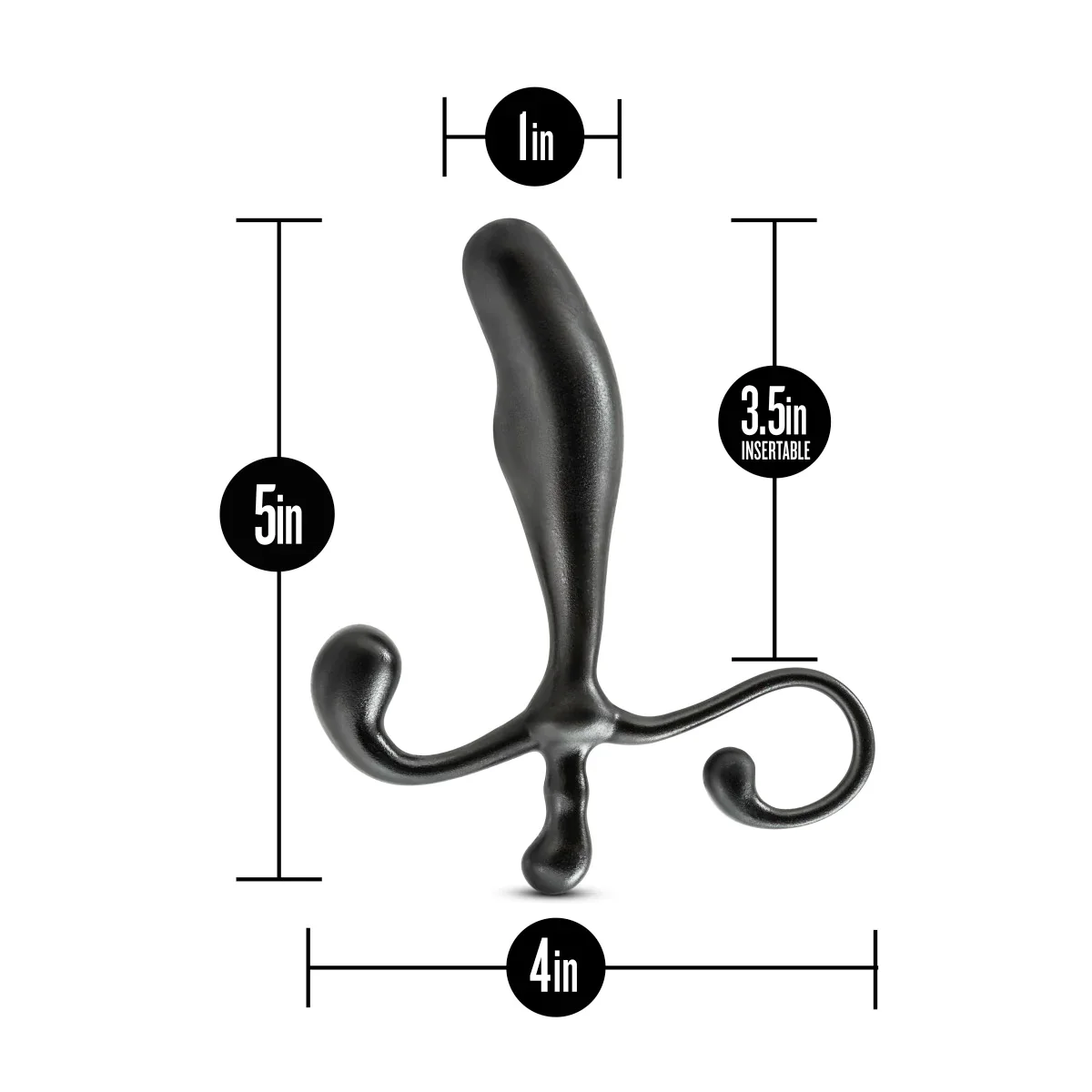 Anal Adventures Prostate Stimulator Black 5-Inch Anal Plug - Image 3