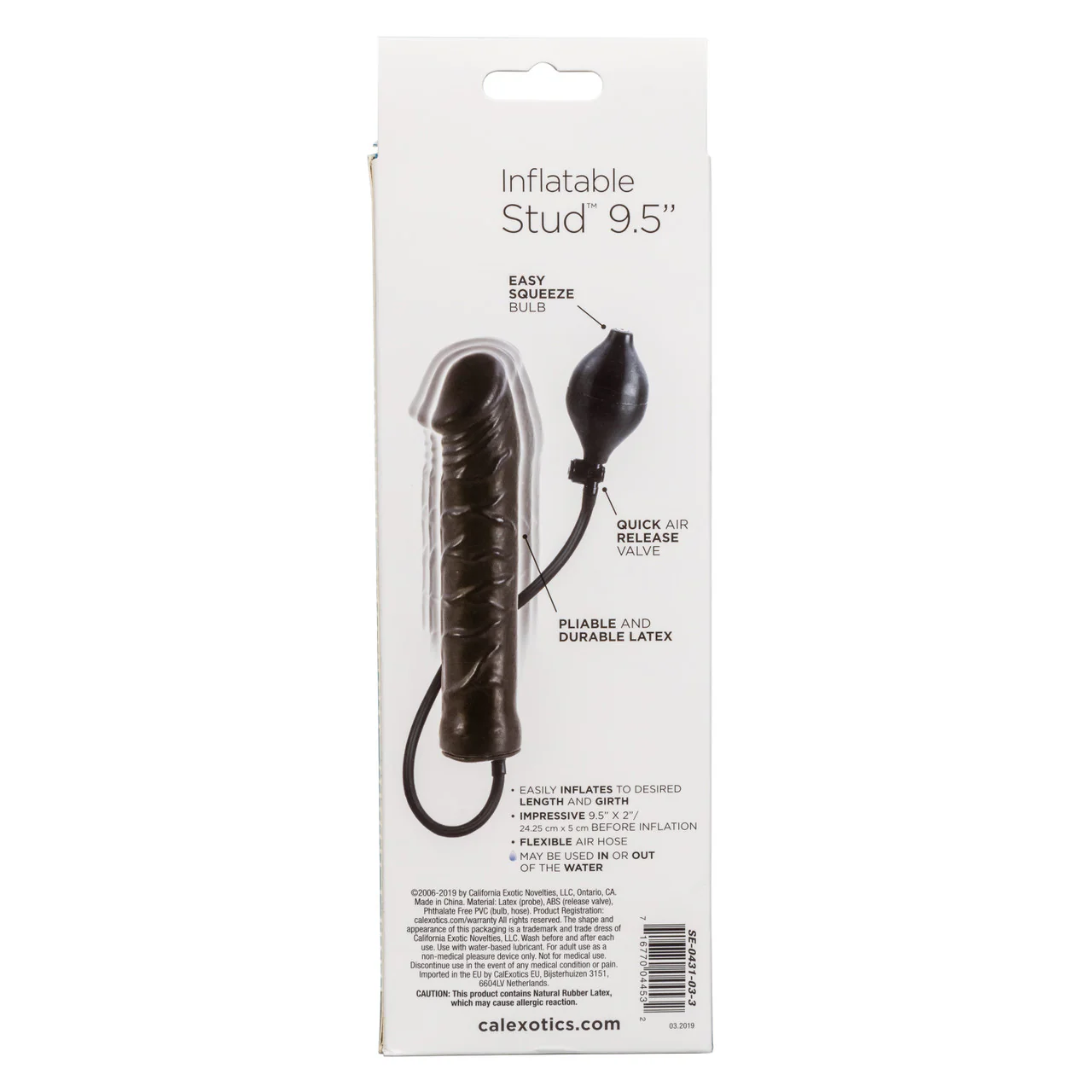 Anal Toys Inflatable Stud Dildo 9.5in - Image 4