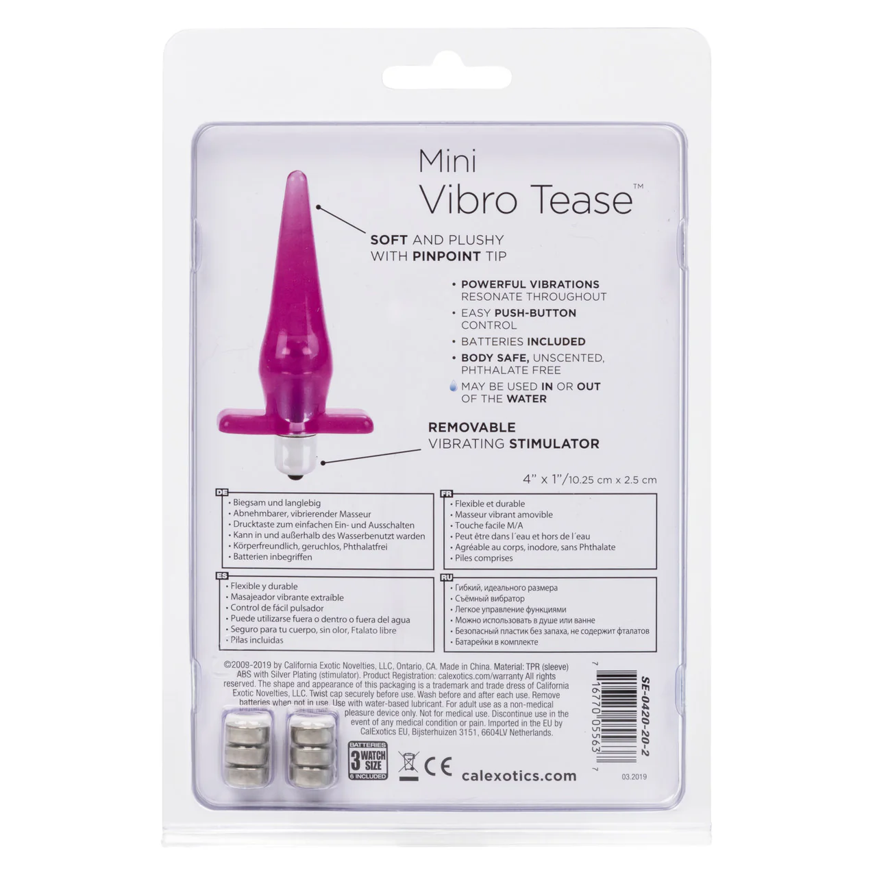 Anal Toys Mini Vibro Tease Vibrating Butt Plug - Pink - Image 4