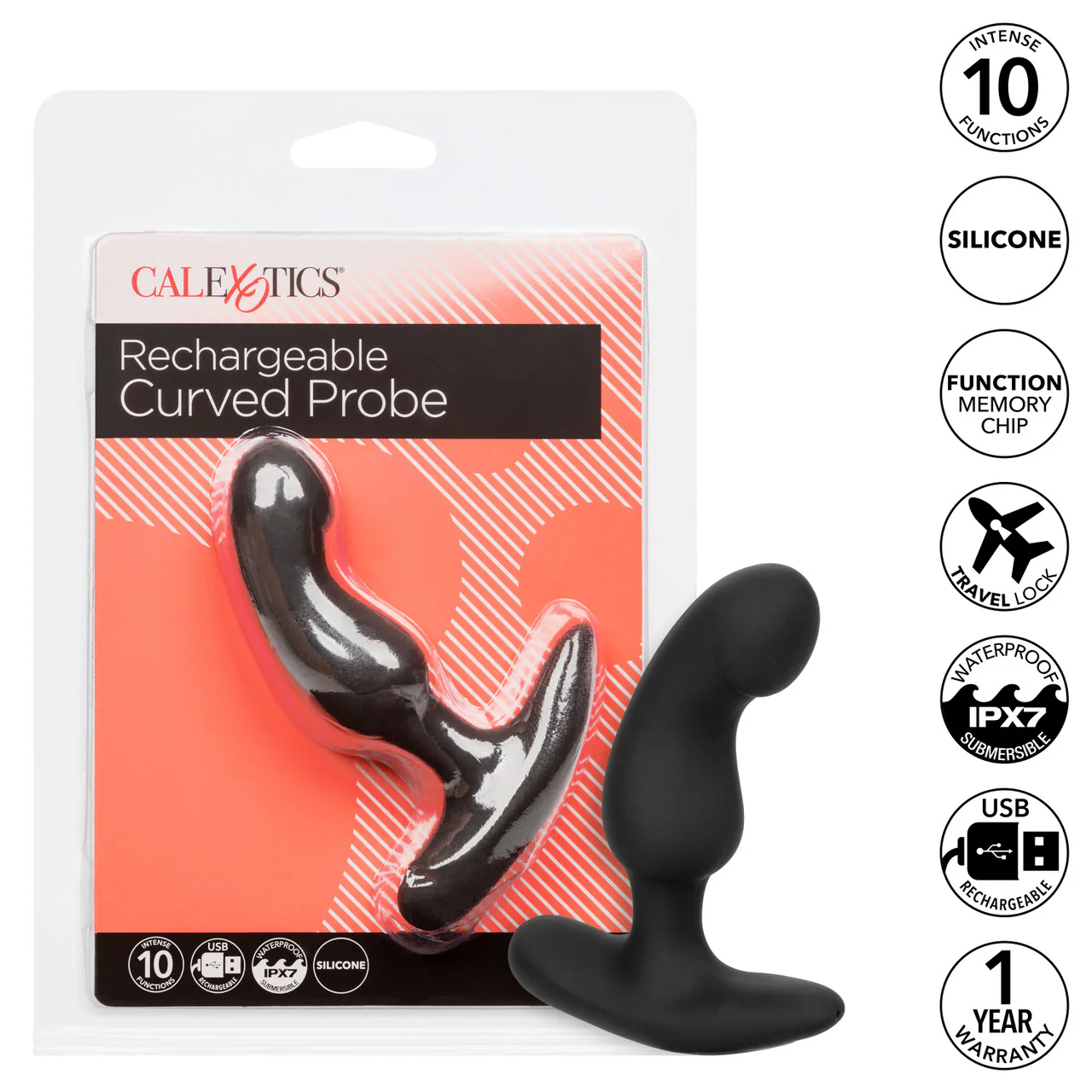 Anal Toys Rechargeable Curved Probe Silicone Anal Stimulator - Image 6