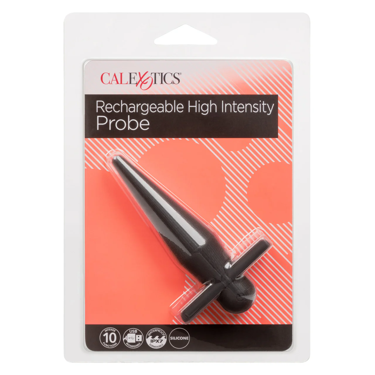 Anal Toys Rechargeable Silicone High Intense Probe - BLACK - Image 3