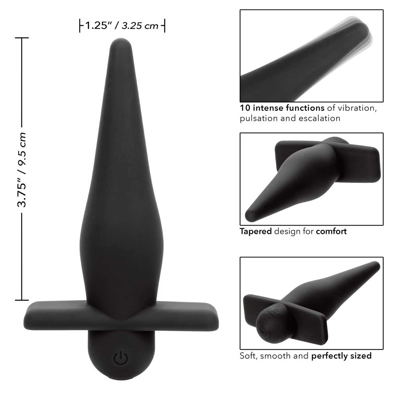 Anal Toys Rechargeable Silicone High Intense Probe - BLACK - Image 5