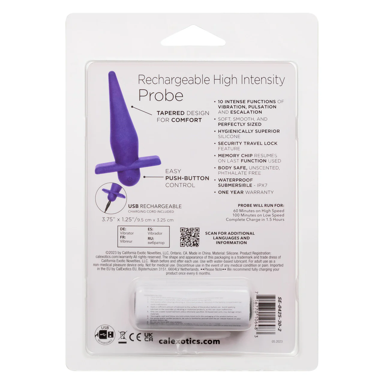 Anal Toys Rechargeable Silicone High Intense Probe - Purple - Image 5