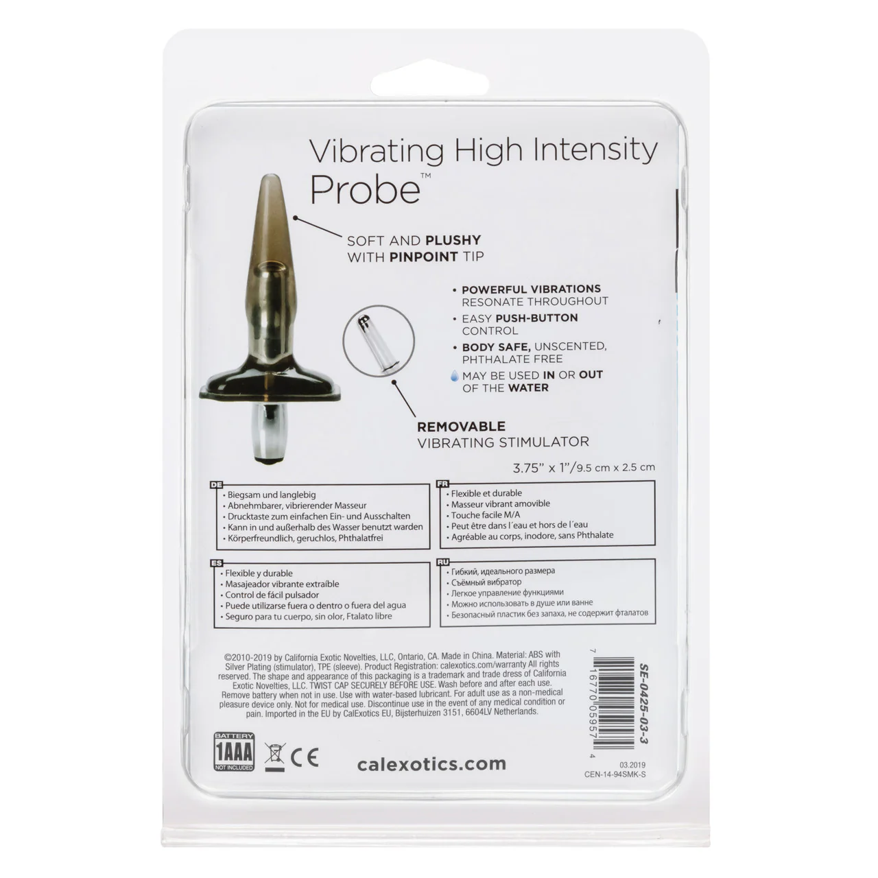 Anal Toys Vibrating High Intensity Probe Butt Plug - Smoke - Image 4