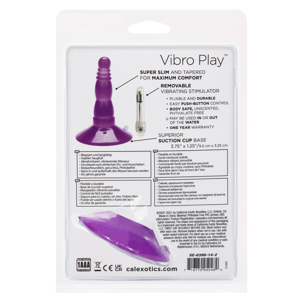 Anal Toys Vibro Play Probe Vibrating Butt Plug - Purple - Image 4