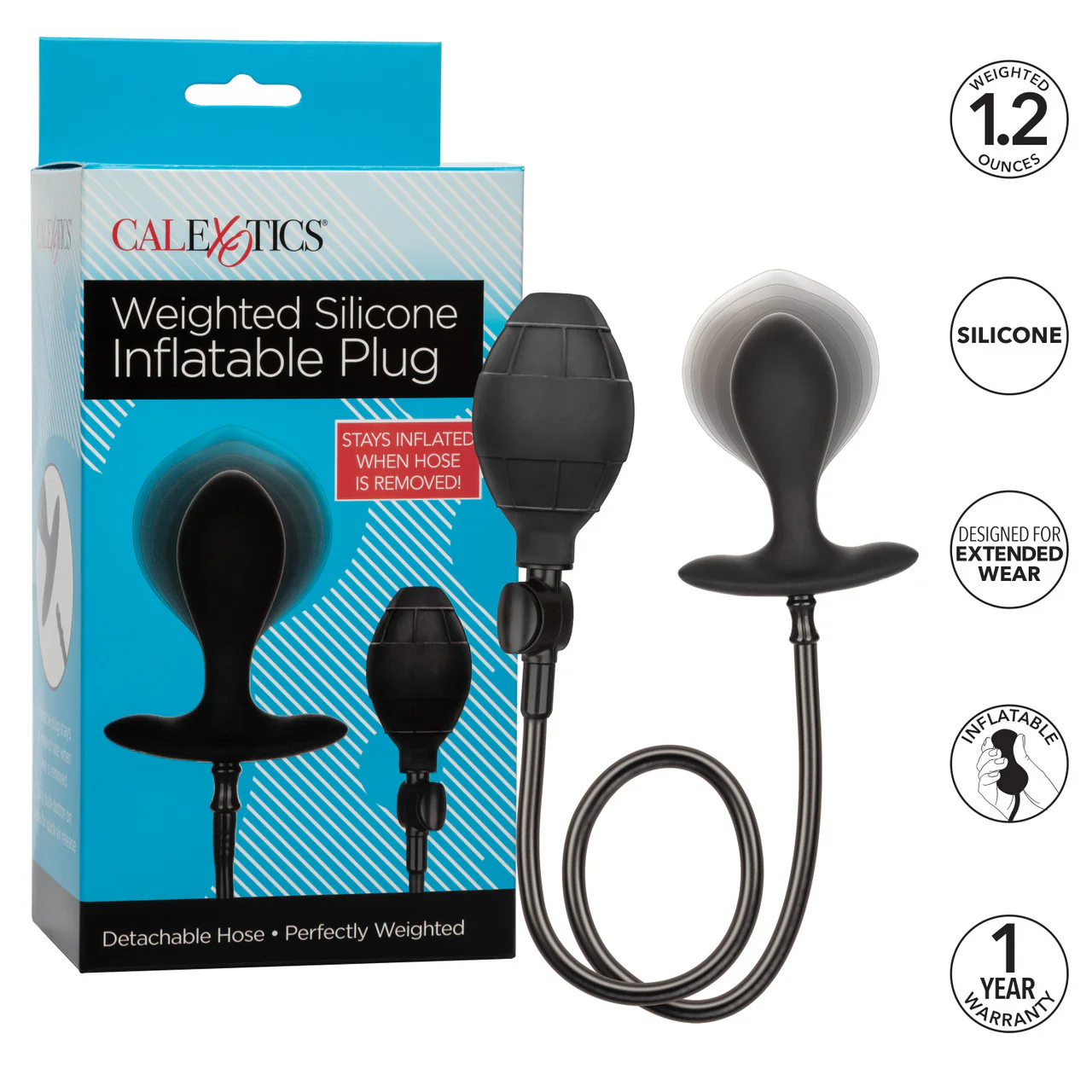 Anal Toys Weighted Silicone Inflatable Plug - Image 6