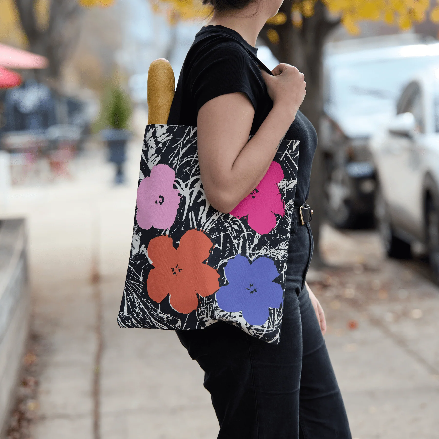 Andy Warhol Flowers Canvas Tote Bag - Image 3
