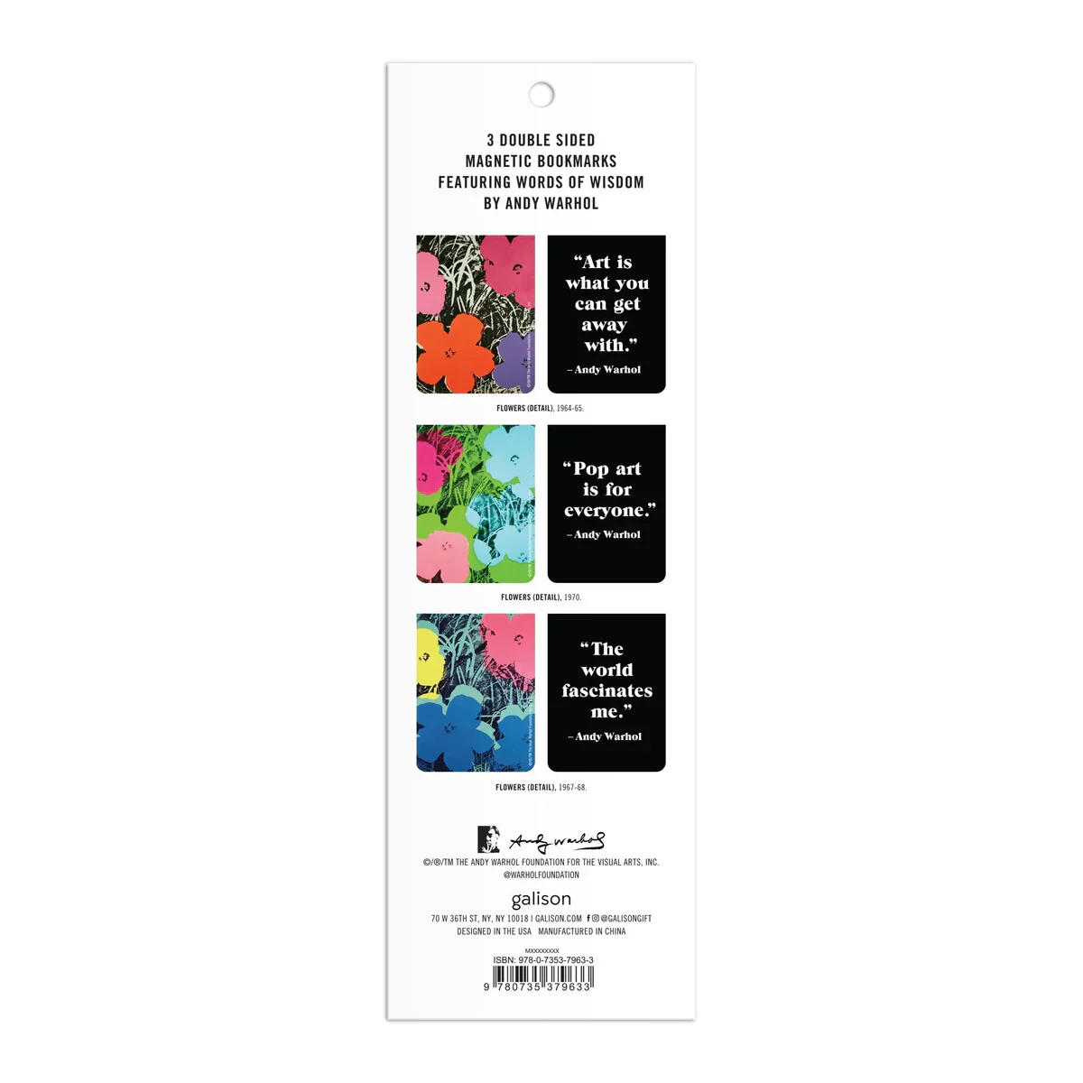 Andy Warhol Flowers Magnetic Bookmarks - Image 2