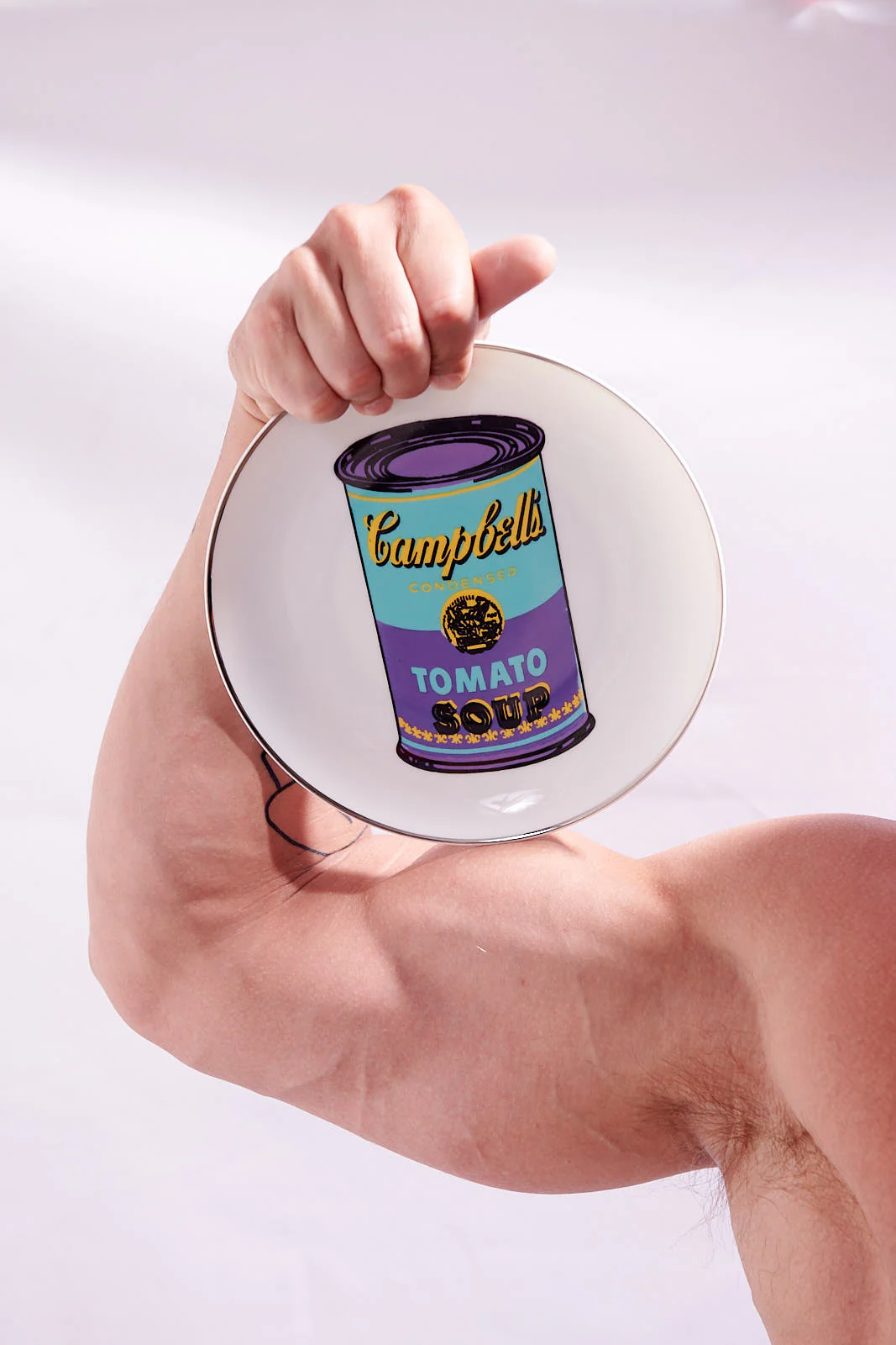 ANDY WARHOL LARGE PORCELAIN PLATE - CAMPBELL- TURQUOISE/PURPLE - Image 2