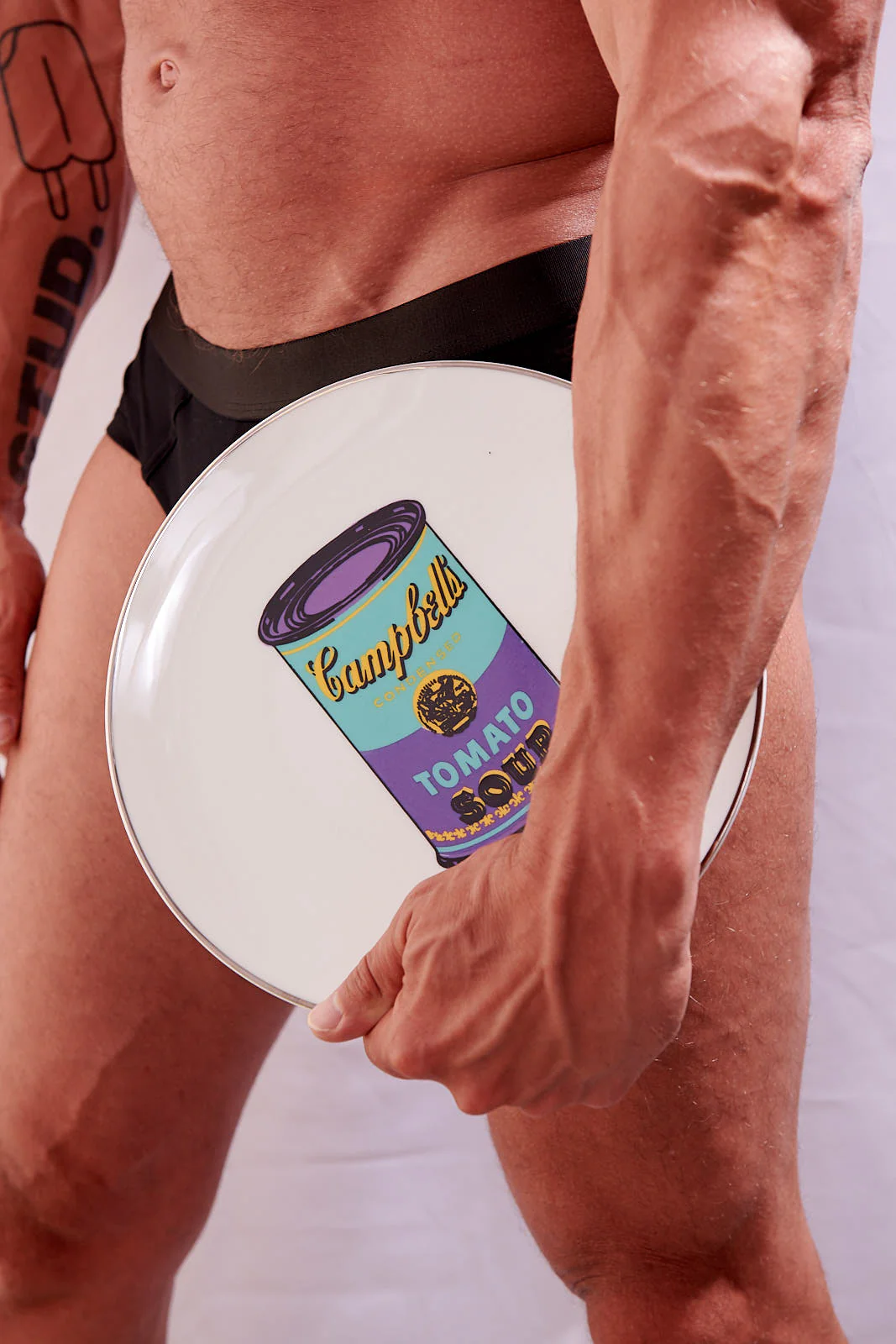 ANDY WARHOL LARGE PORCELAIN PLATE - CAMPBELL- TURQUOISE/PURPLE - Image 3