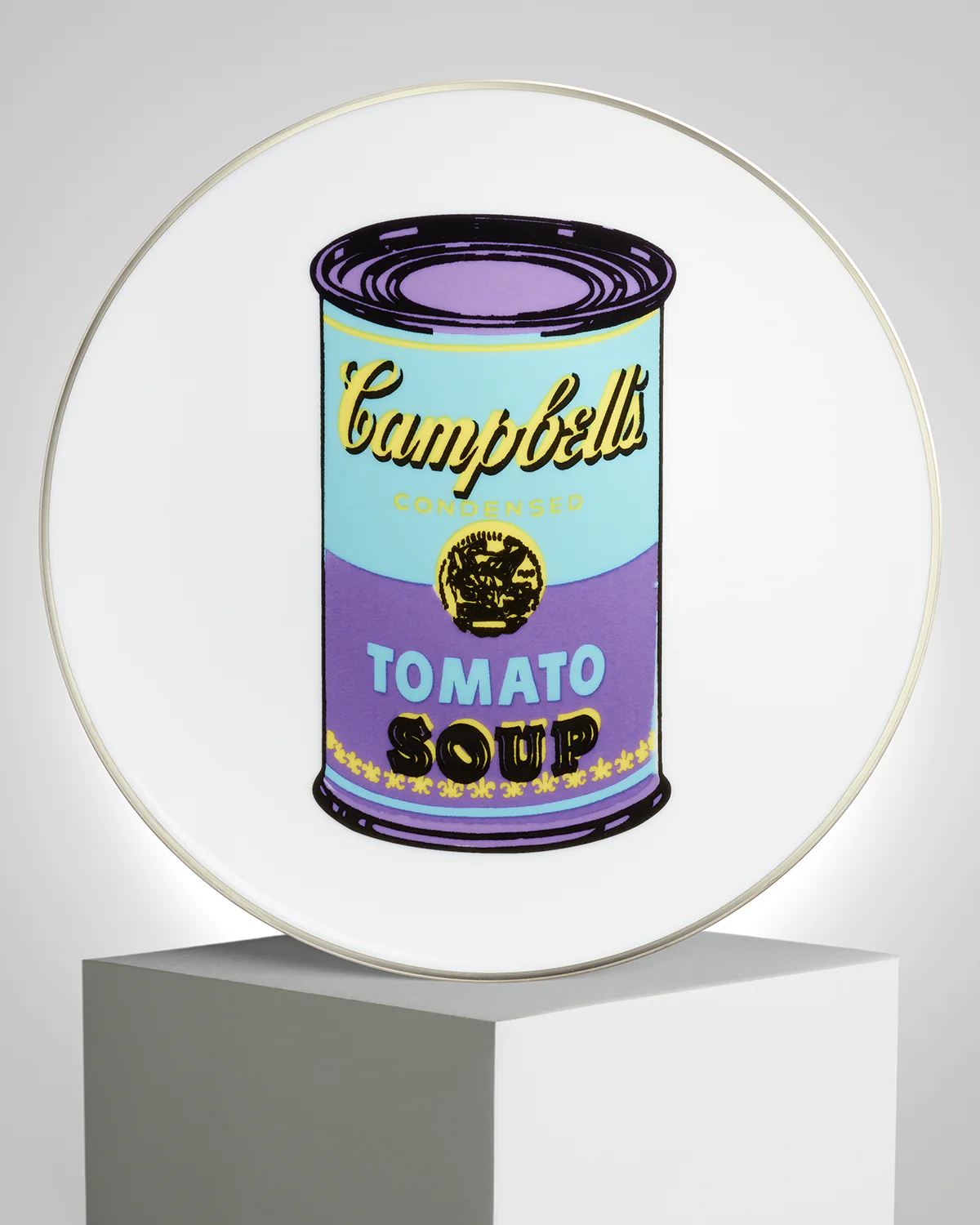 ANDY WARHOL LARGE PORCELAIN PLATE - CAMPBELL- TURQUOISE/PURPLE - Image 7