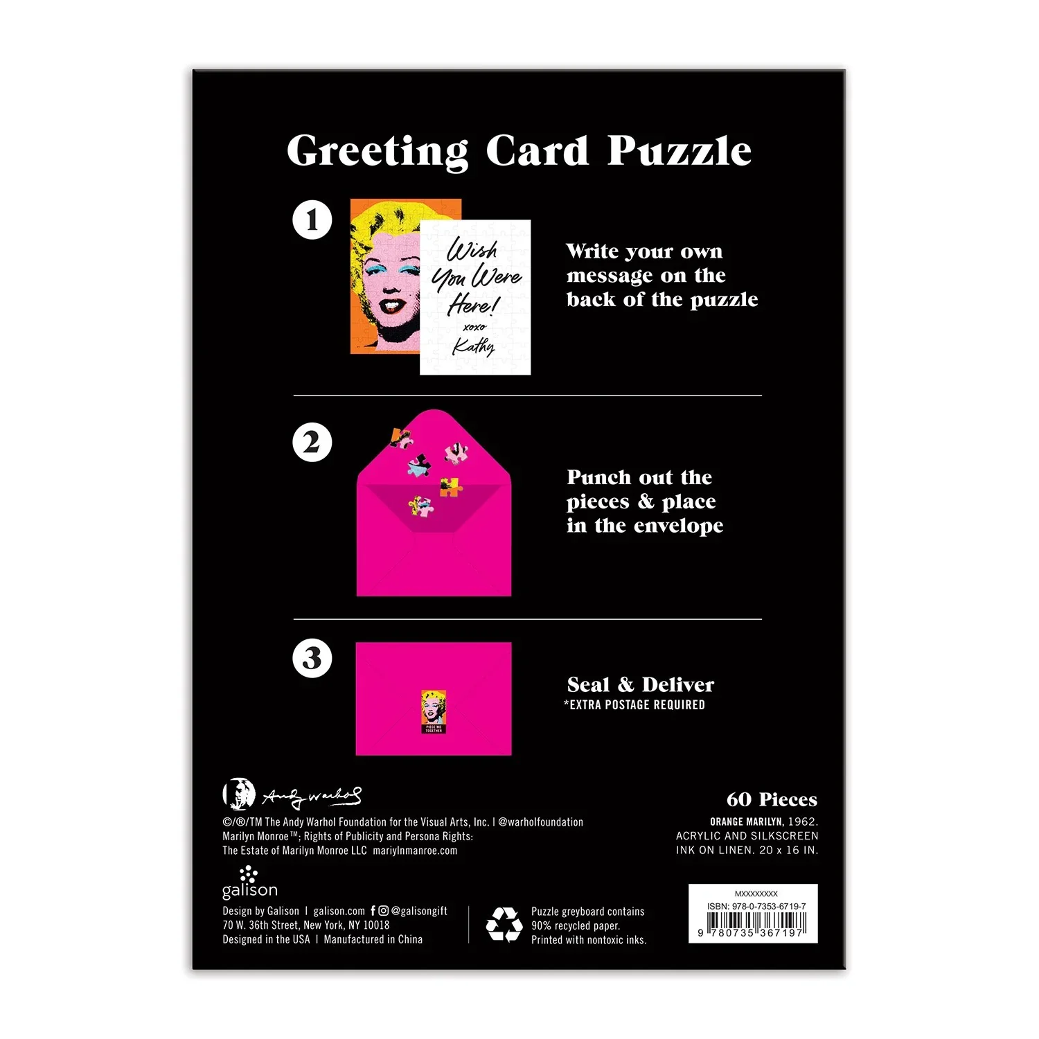 Andy Warhol Marilyn Greeting Card Puzzle - Image 4