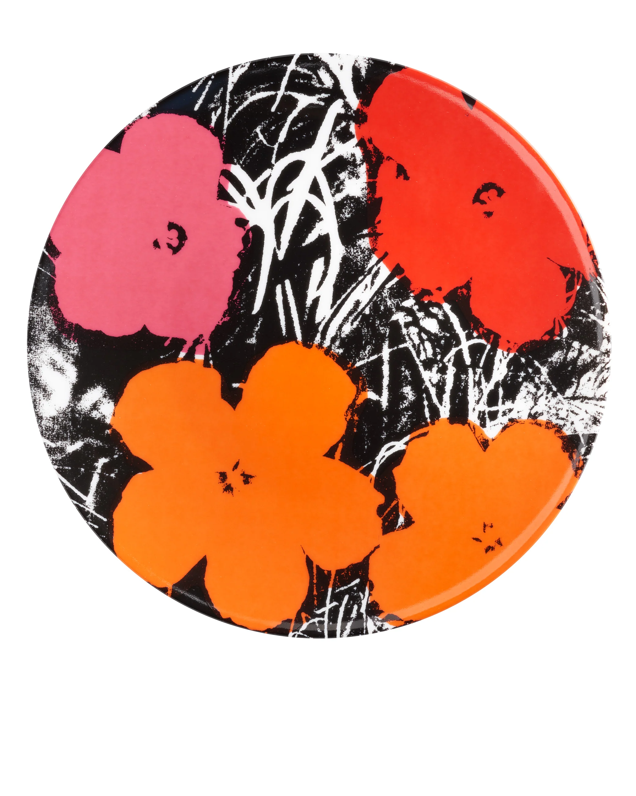 ANDY WARHOL PORCELAIN PLATE - FLOWERS - Red / Pink - Image 3