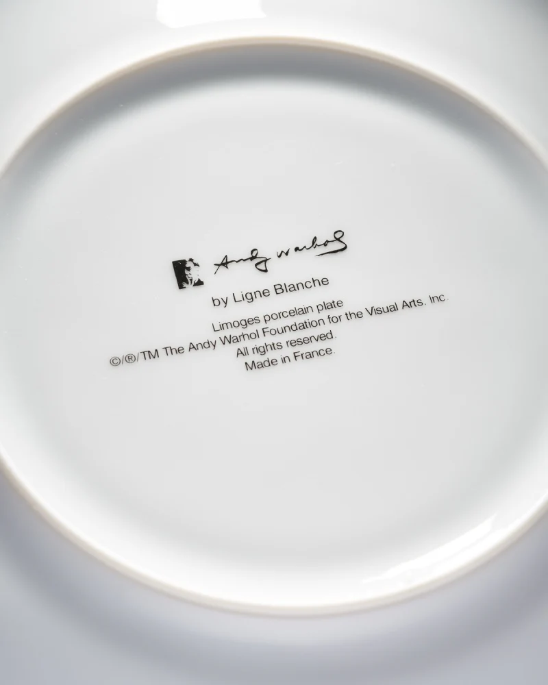 ANDY WARHOL PORCELAIN PLATE - FLOWERS - Yellow / Red - Image 5