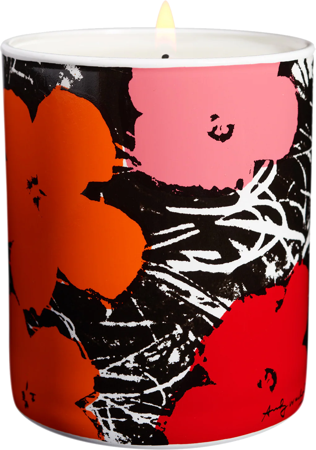 Andy Warhol Red/Pink Flower Candle - Image 2