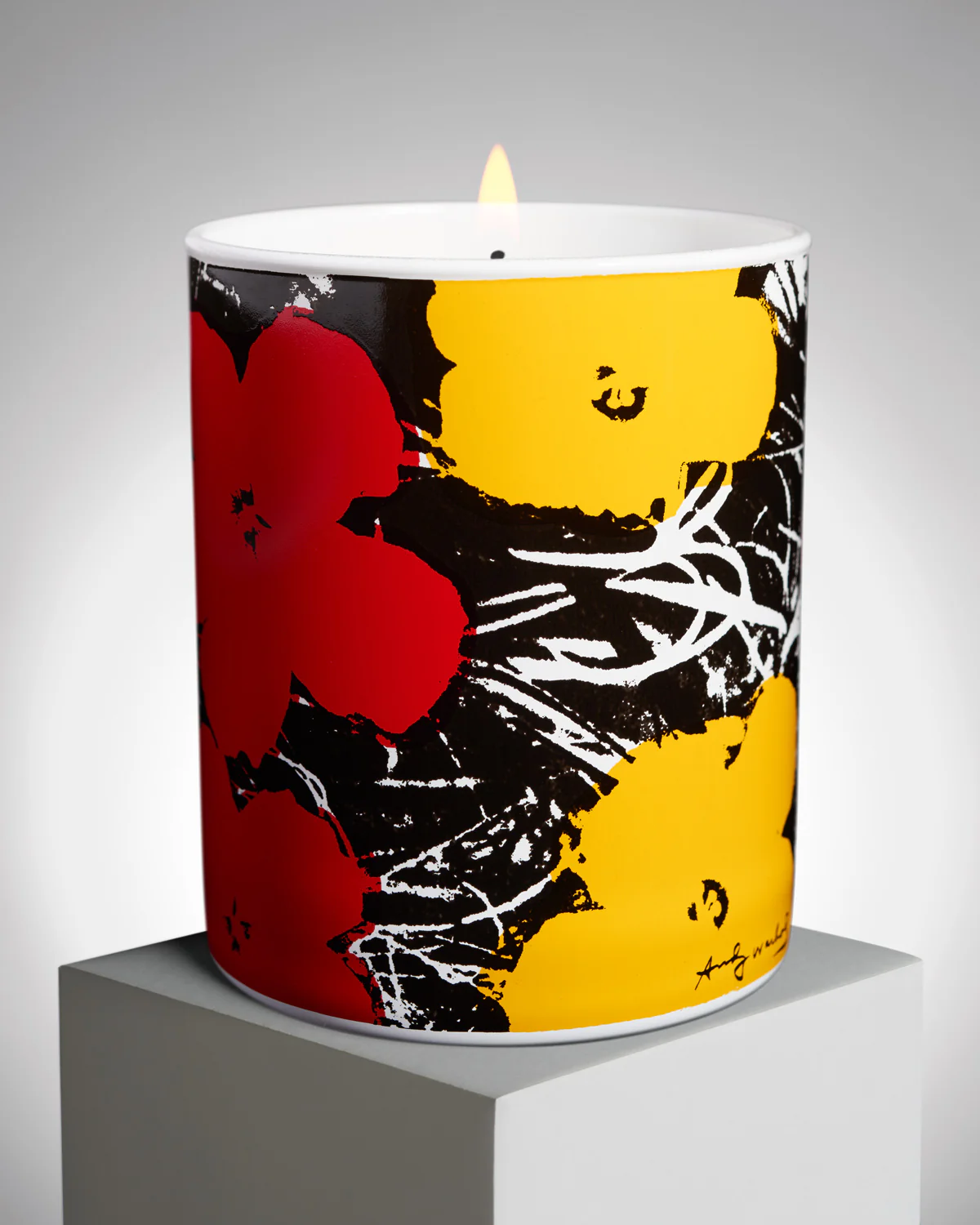 Andy Warhol Red / Yellow Flower Candle - Image 4