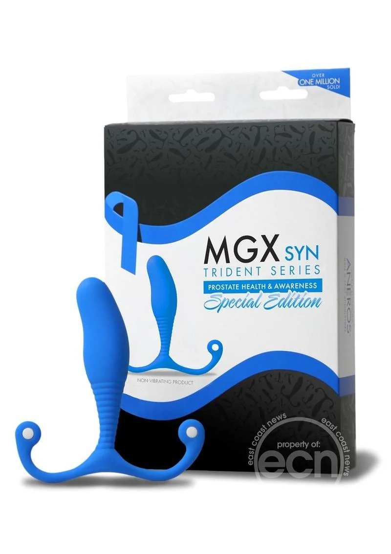 Aneros Trident Series MGX Syn P-Spot Stimulator - Blue - Image 2