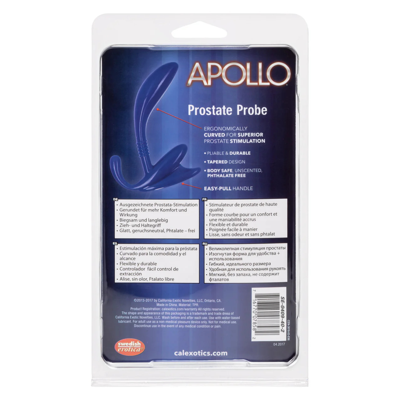 Apollo Curved Prostate Stimulator - Blue - Image 4