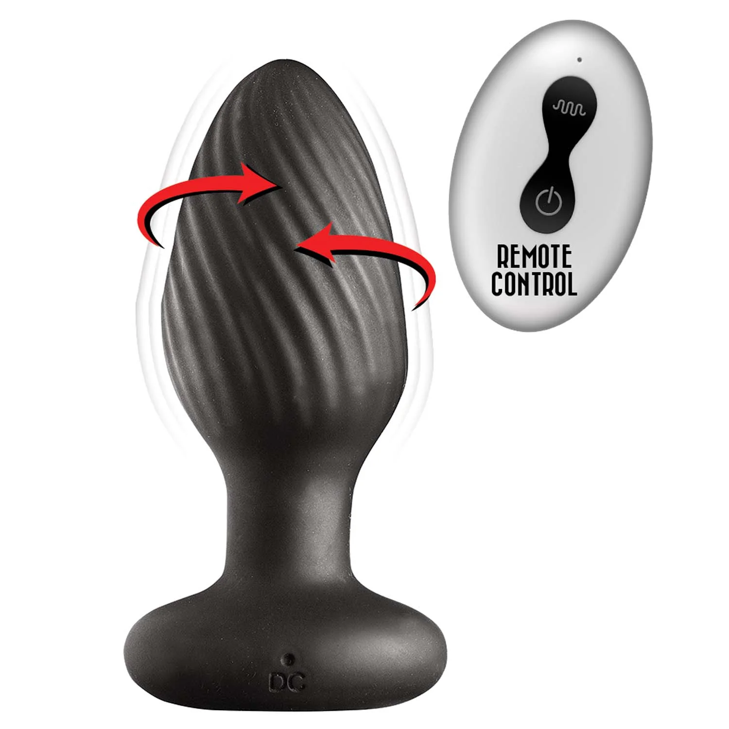 ASS-SATION REMOTE VIBRATING & ROTATING ANAL PLUG-BLACK - Image 3