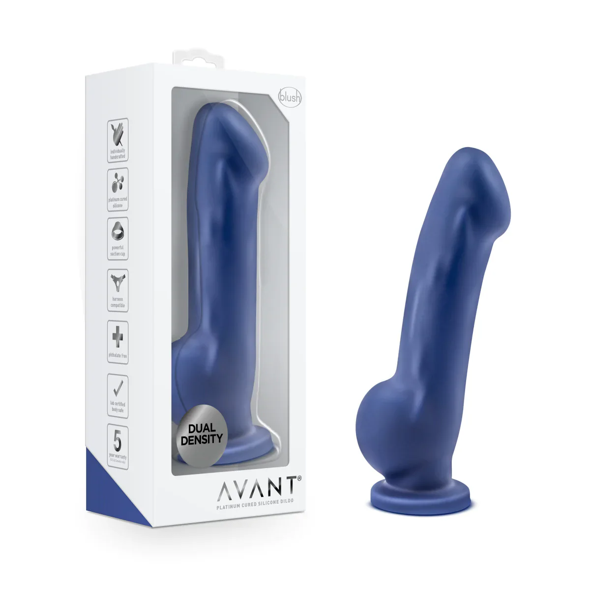 Avant Ergo Indigo D8: Artisan 7 Inch Dildo with Suction Cup Base - Image 3