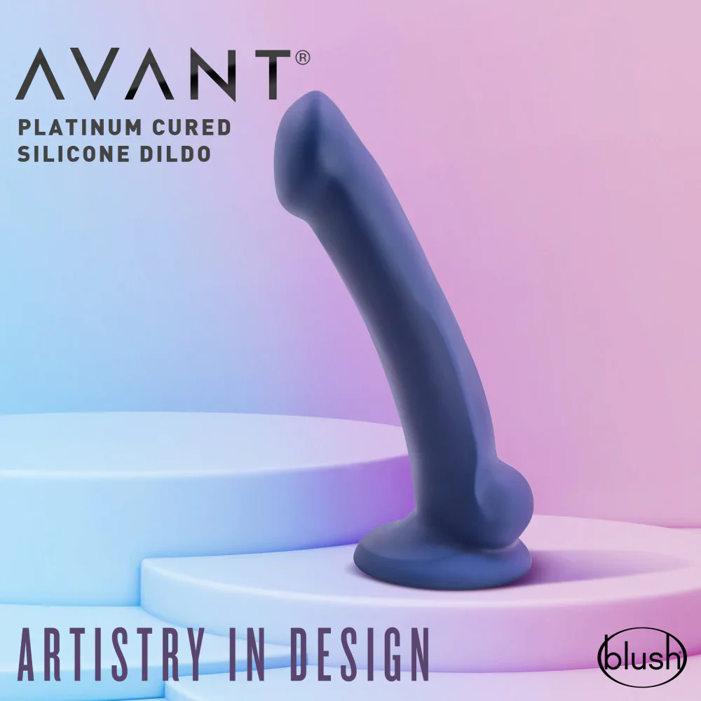 Avant Ergo Mini Indigo D10 Artisan 7 Inch Thin Dildo with Suction Cup Base - Image 6
