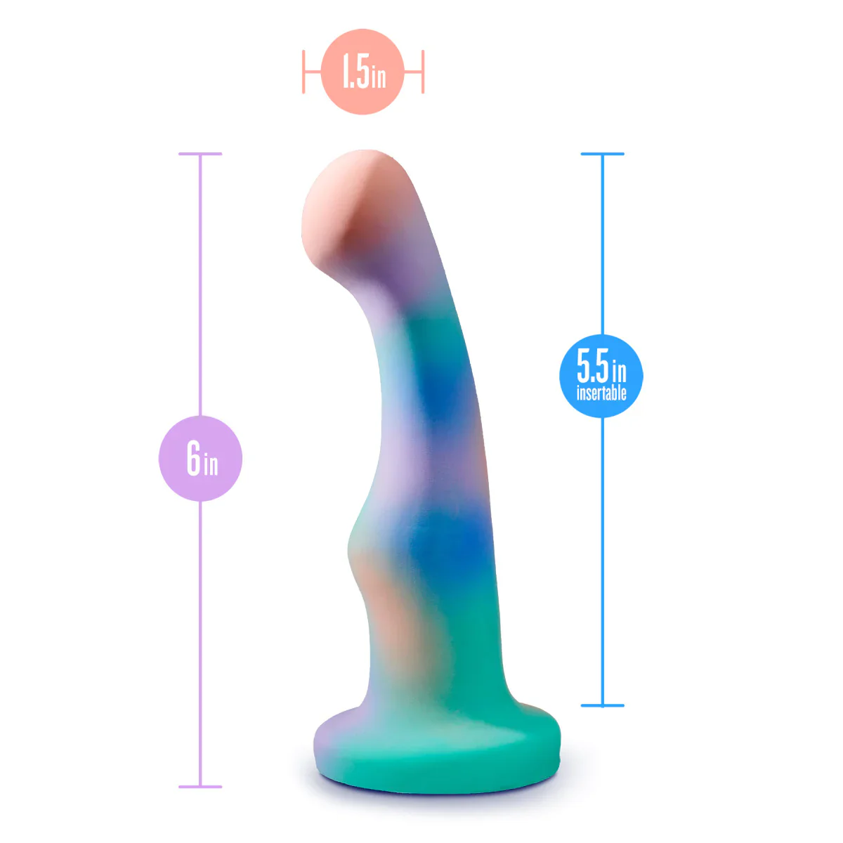 Avant Opal Dreams: Artisan 6 Inch Curved P-Spot Dildo with Suction Cup Base - Image 3