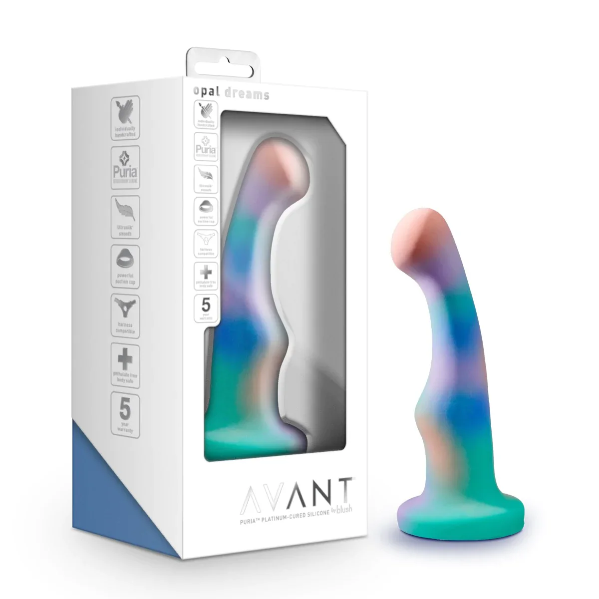 Avant Opal Dreams: Artisan 6 Inch Curved P-Spot Dildo with Suction Cup Base - Image 4