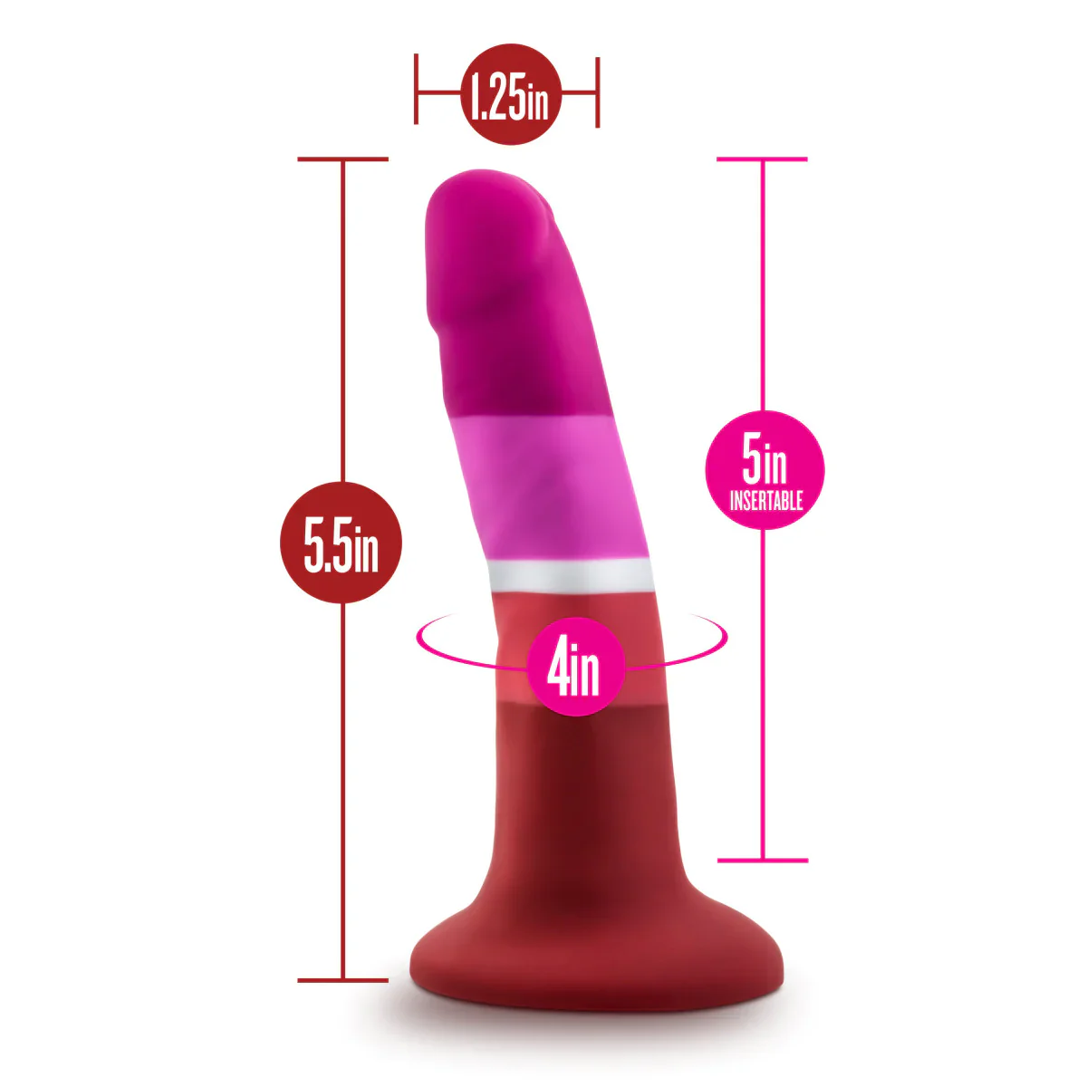 Avant Pride Beauty P3: Artisan 5 Inch Dildo with Suction Cup Base - Image 3