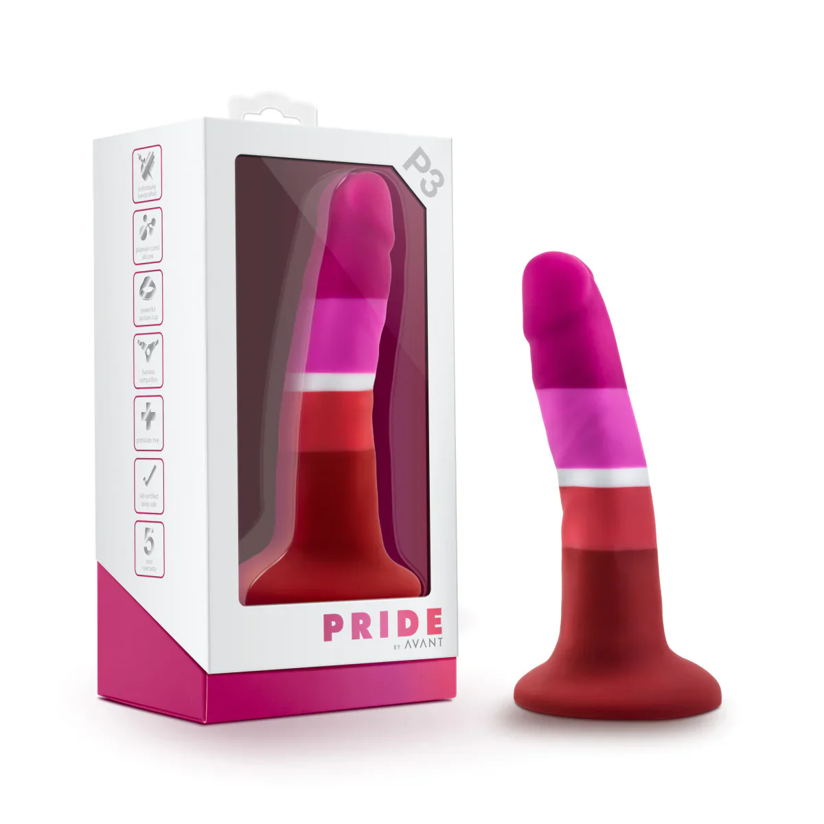 Avant Pride Beauty P3: Artisan 5 Inch Dildo with Suction Cup Base - Image 4