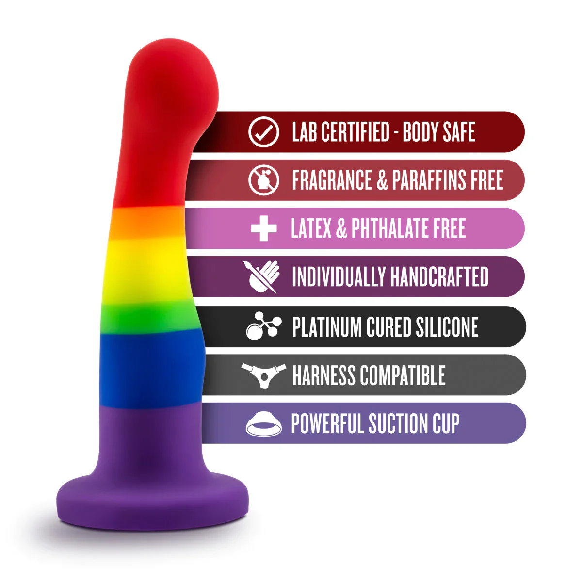 Avant Pride Freedom P1 Artisan 6 Inch Curved P-Spot / G-Spot Dildo - Image 3